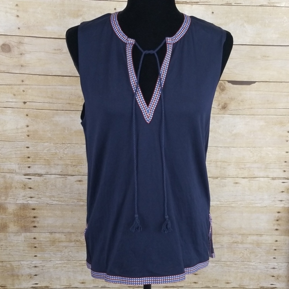 J. Crew Tank With Embroidered Ribbon Detailing